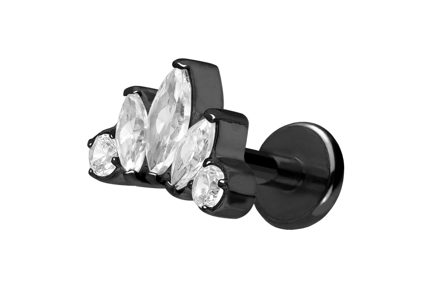 Titan Labret Piercing mit Push Fit LOTUSBLÜTE